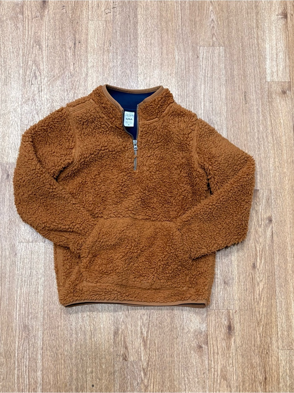 Cozy Kids' Sherpa Pullover Jacket - Brown